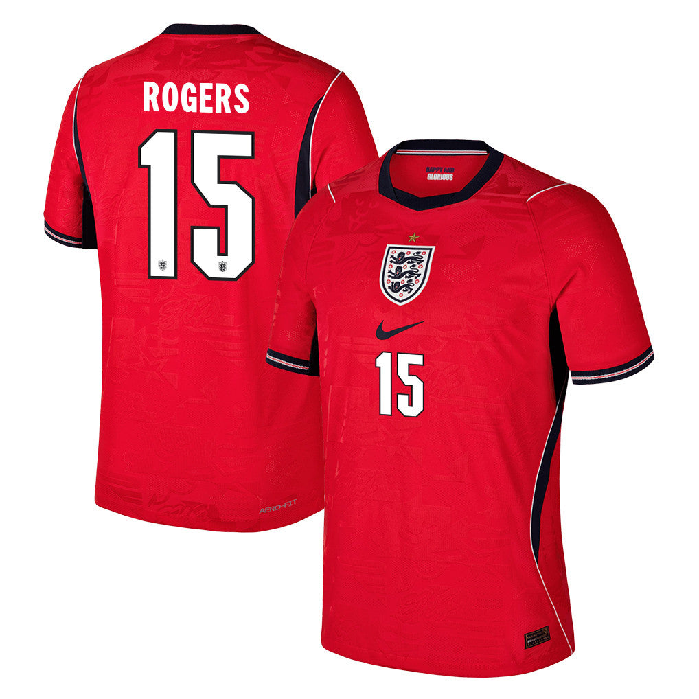Morgan Rogers 15 England National Team 2026 Away Jersey - Red, Men
