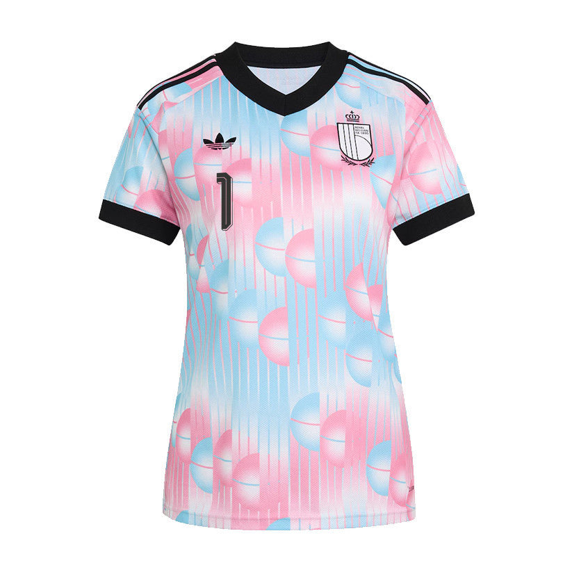 Thibaut Courtois 1 Women's Belgium National Team 2026 Away Jersey - Light Blue
