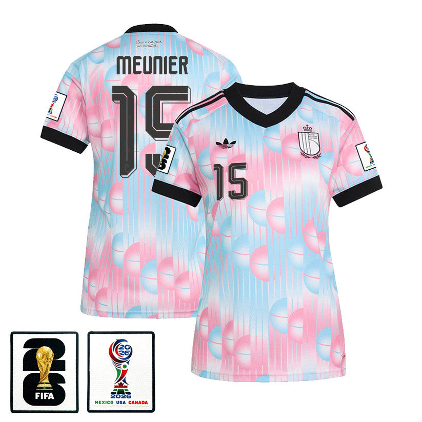 Thomas Meunier 15 Women's Belgium National Team 2026 Away Jersey - Light Blue
