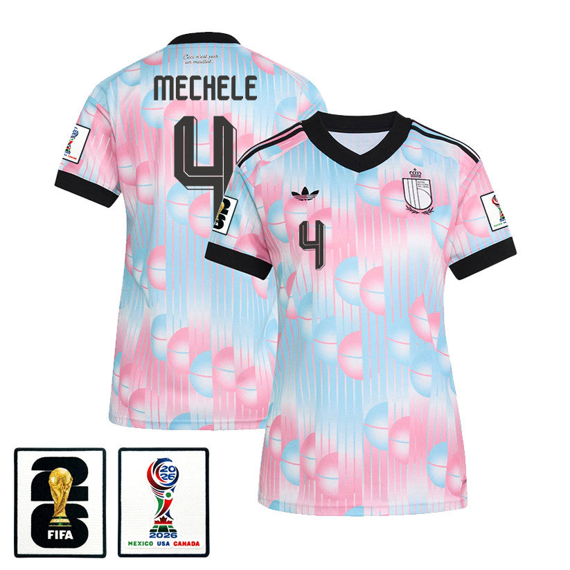 Brandon Mechele 4 Women's Belgium National Team 2026 Away Jersey - Light Blue