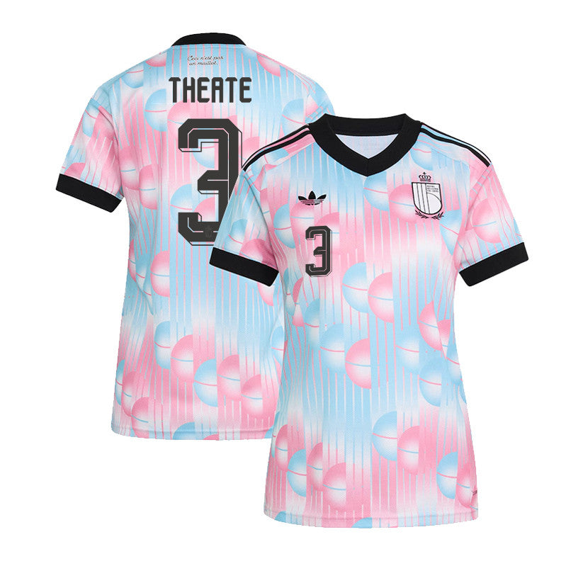Arthur Theate 3 Women's Belgium National Team 2026 Away Jersey - Light Blue