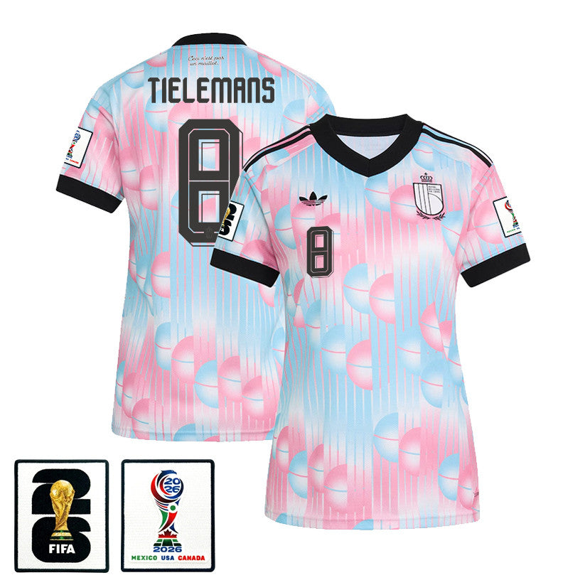 Youri Tielemans 8 Women's Belgium National Team 2026 Away Jersey - Light Blue
