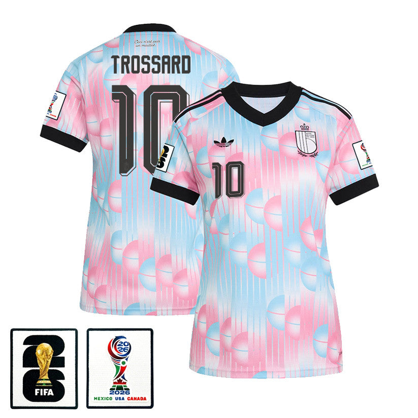 Leandro Trossard 10 Women's Belgium National Team 2026 Away Jersey - Light Blue