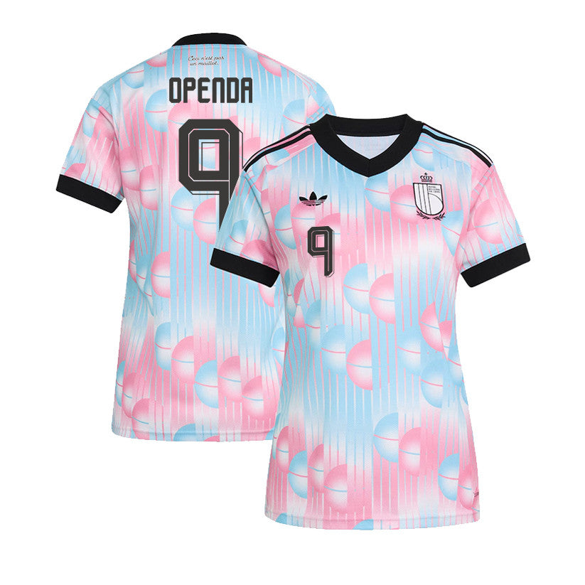 Loïs Openda 9 Women's Belgium National Team 2026 Away Jersey - Light Blue
