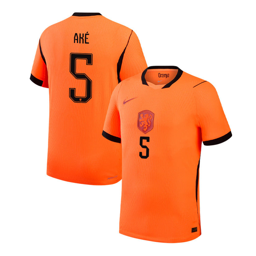 Nathan Aké 5 Netherlands National Team 2026 Home Jersey - Orange, Men