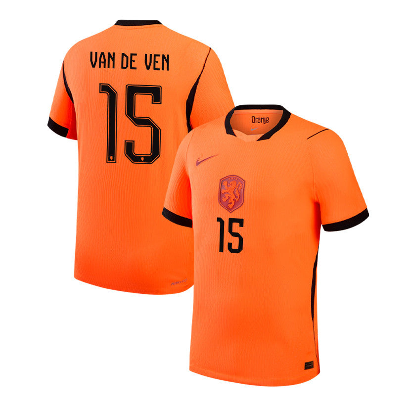 Micky van de Ven 15 Netherlands National Team 2026 Home Jersey - Orange, Men