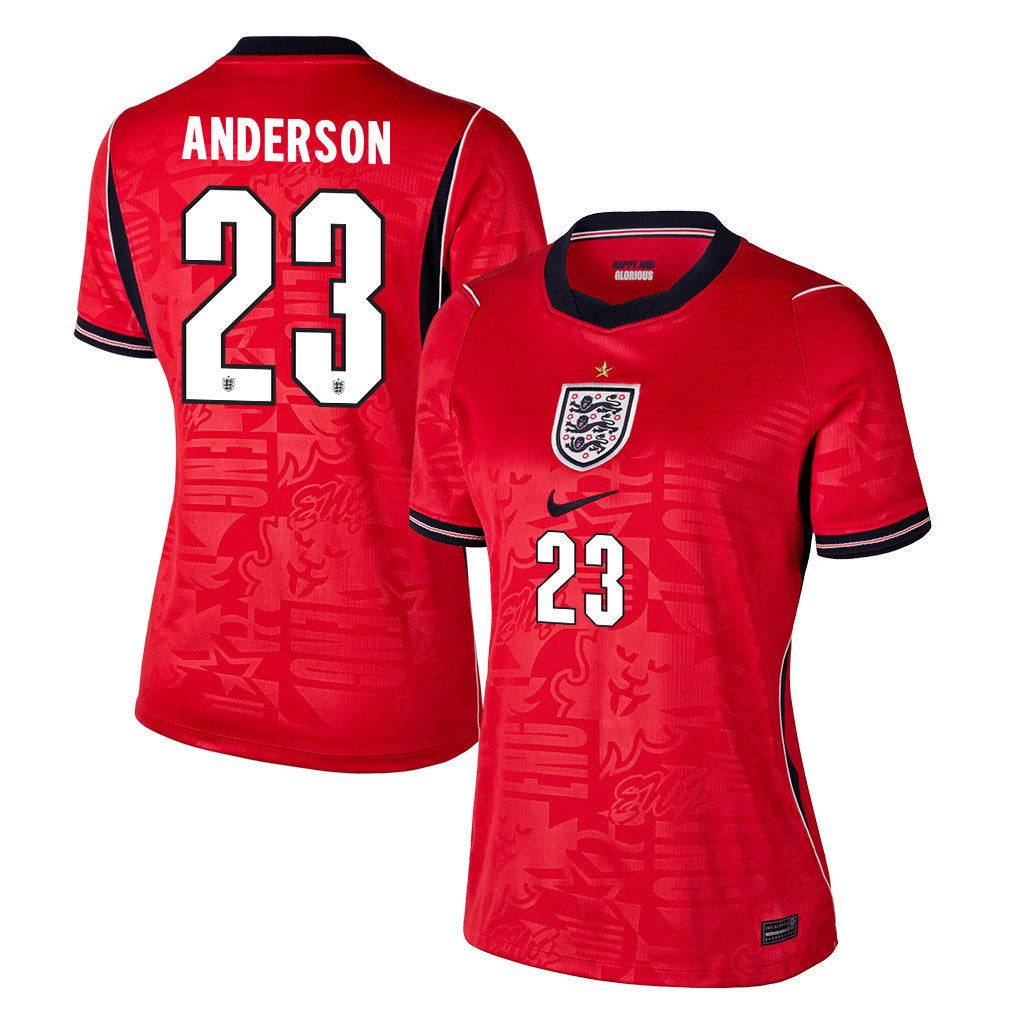 Elliot Anderson 23 Women's England National Team 2026 Away Jersey - Red