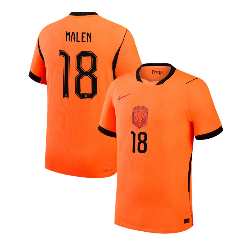 Donyell Malen 18 Netherlands National Team 2026 Home Jersey - Orange, Men