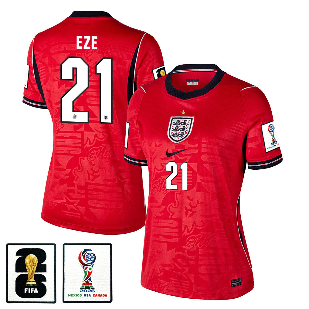 Eberechi Eze 21 Women's England National Team 2026 Away Jersey - Red