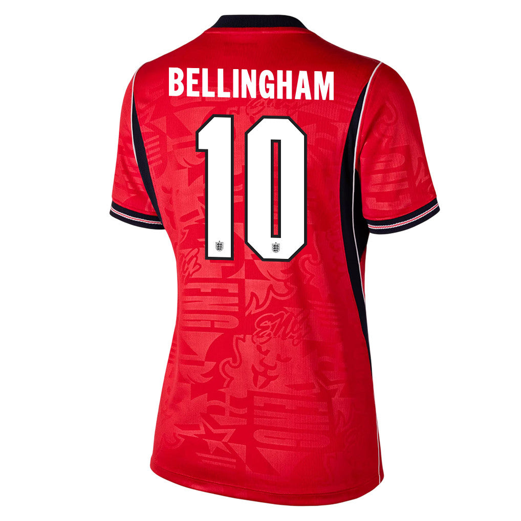 Jude Bellingham 10 Women's England National Team 2026 Away Jersey - Red