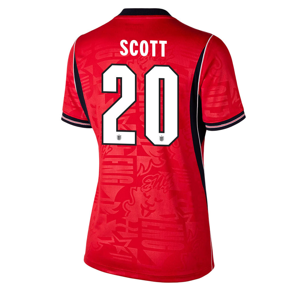 Alex Scott 20 Women's England National Team 2026 Away Jersey - Red
