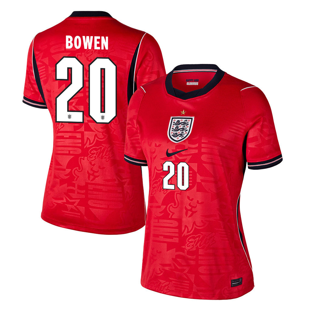 Jarrod Bowen 20 Women's England National Team 2026 Away Jersey - Red