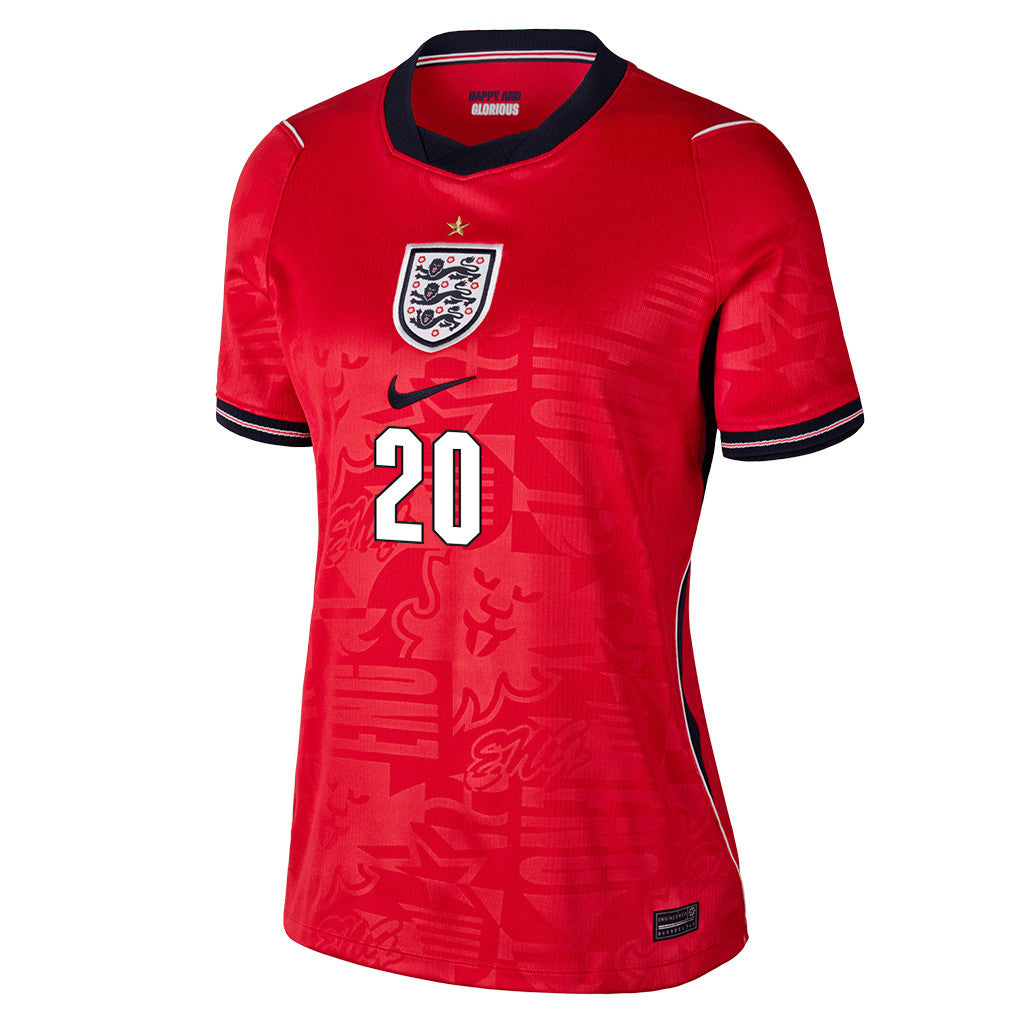 Jarrod Bowen 20 Women's England National Team 2026 Away Jersey - Red
