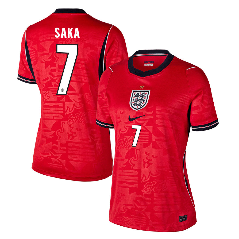 Bukayo Saka 7 Women's England National Team 2026 Away Jersey - Red