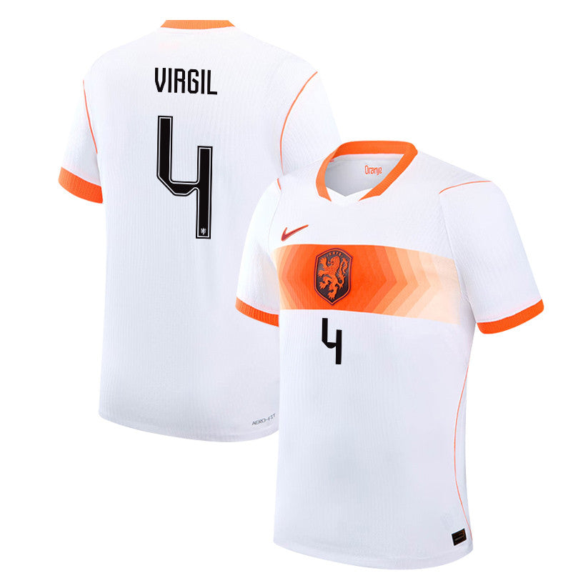 Virgil van Dijk 4 Netherlands National Team 2026 Away Jersey - White, Men