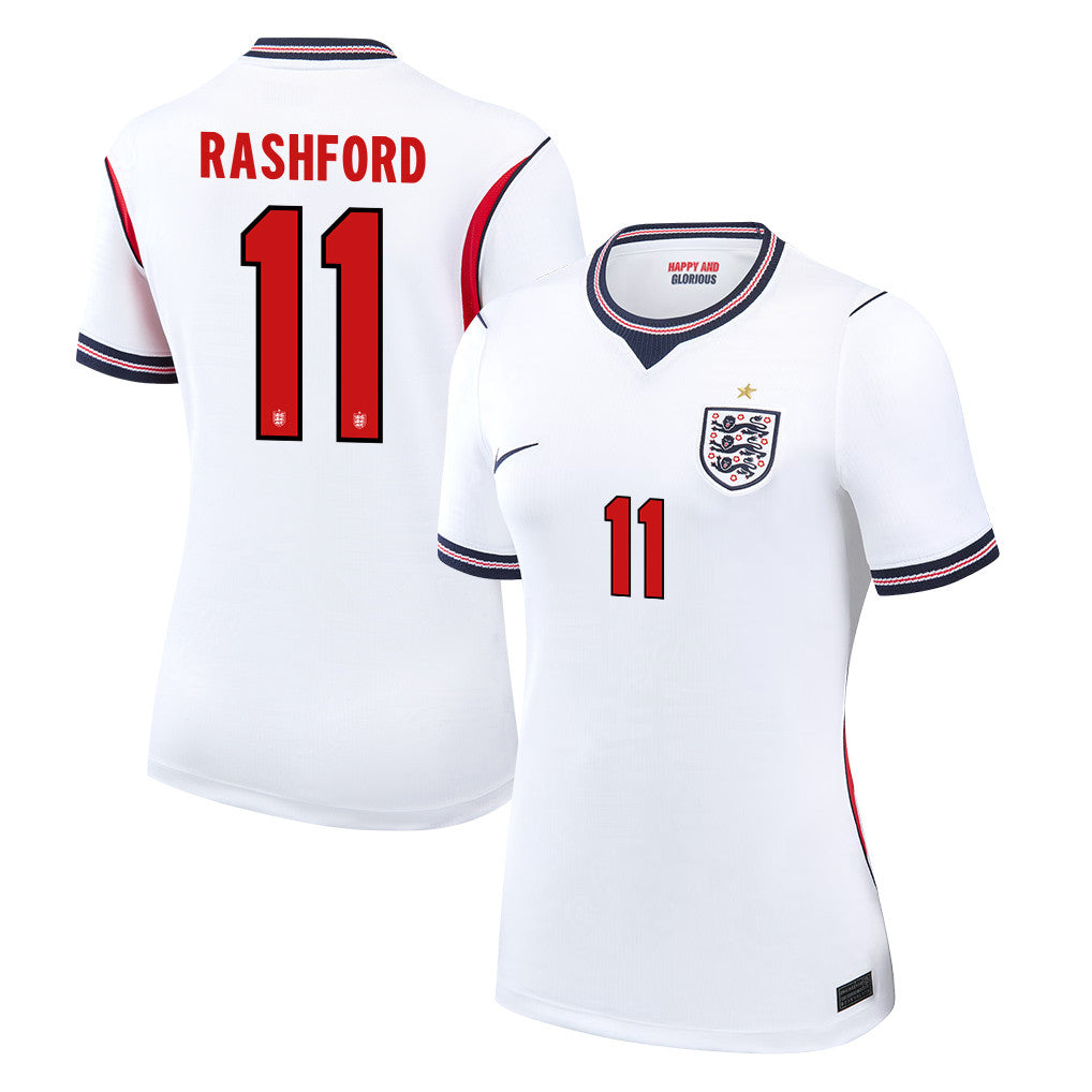 Marcus Rashford 11 Women's England National Team 2026 Home Jersey - White