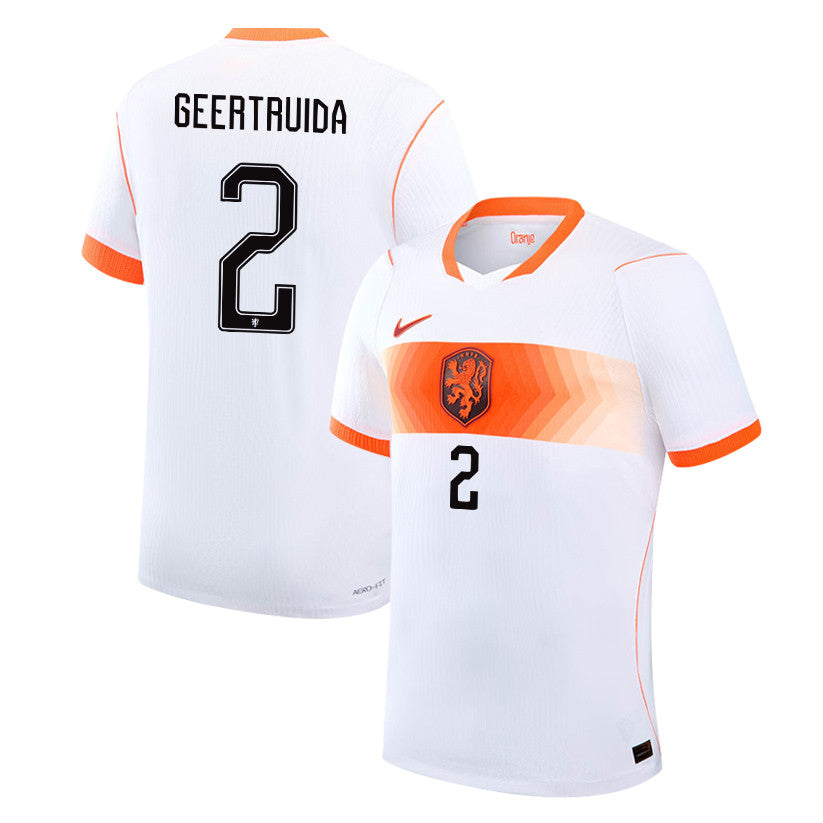 Lutsharel Geertruida 2 Netherlands National Team 2026 Away Jersey - White, Men