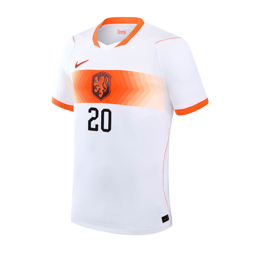 Jan Paul van Hecke 20 Netherlands National Team 2026 x World Cup Patch Away Jersey - White, Men