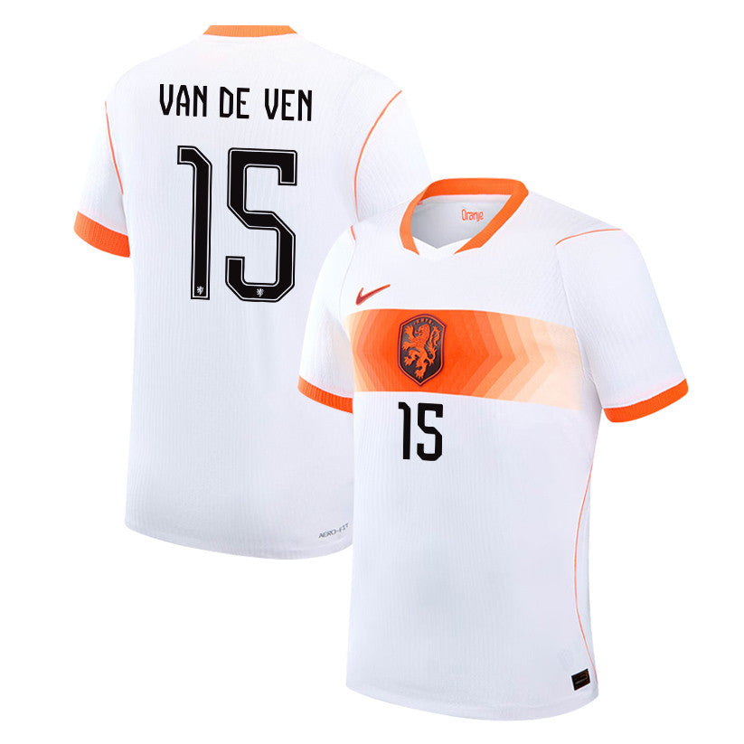 Micky van de Ven 15 Netherlands National Team 2026 Away Jersey - White, Men