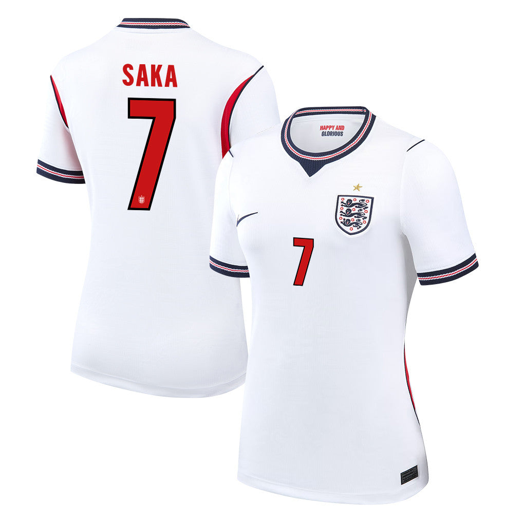Bukayo Saka 7 Women's England National Team 2026 Home Jersey - White