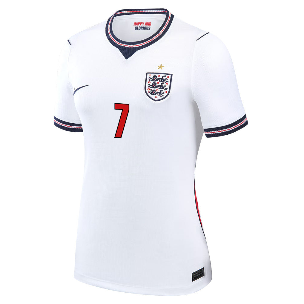 Bukayo Saka 7 Women's England National Team 2026 Home Jersey - White
