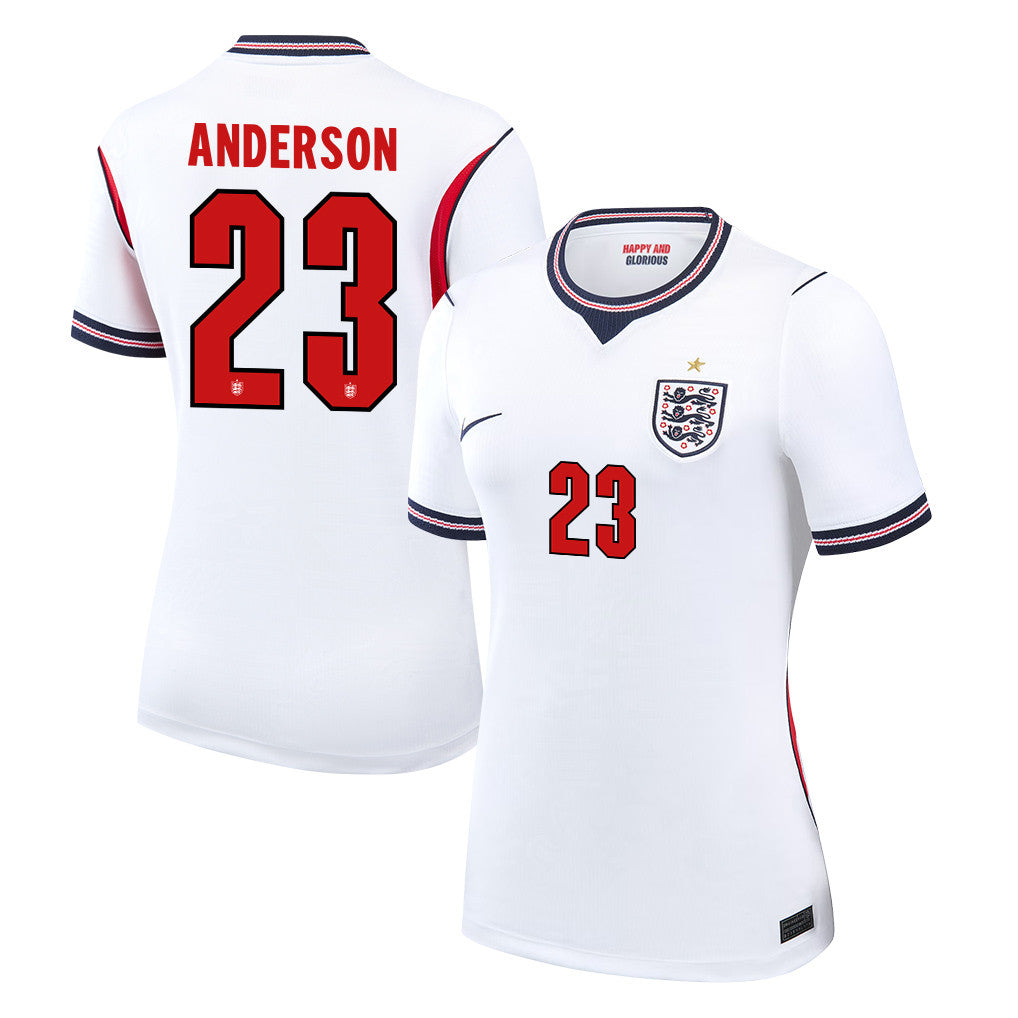 Elliot Anderson 23 Women's England National Team 2026 Home Jersey - White