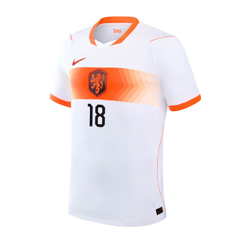 Donyell Malen 18 Netherlands National Team 2026 Away Jersey - White, Men