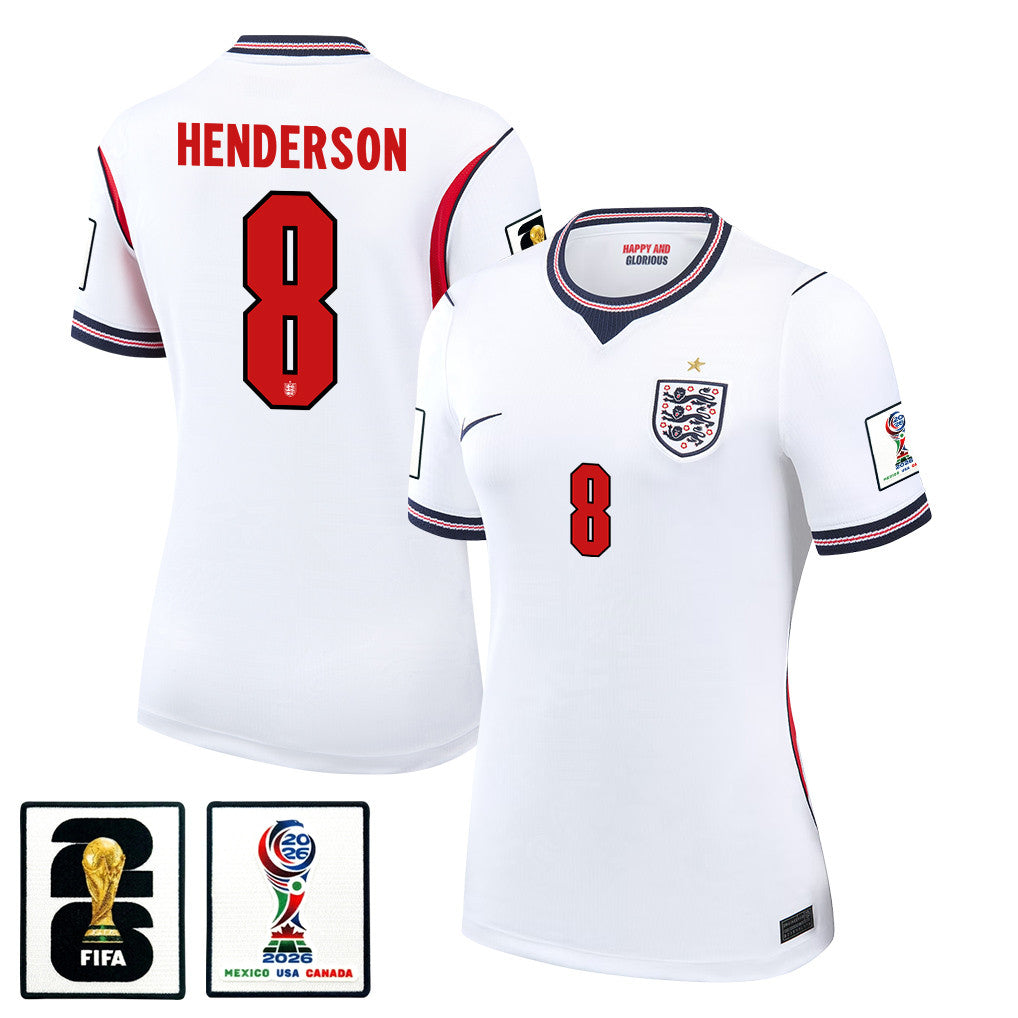 Jordan Henderson 8 Women's England National Team 2026 Home Jersey - White