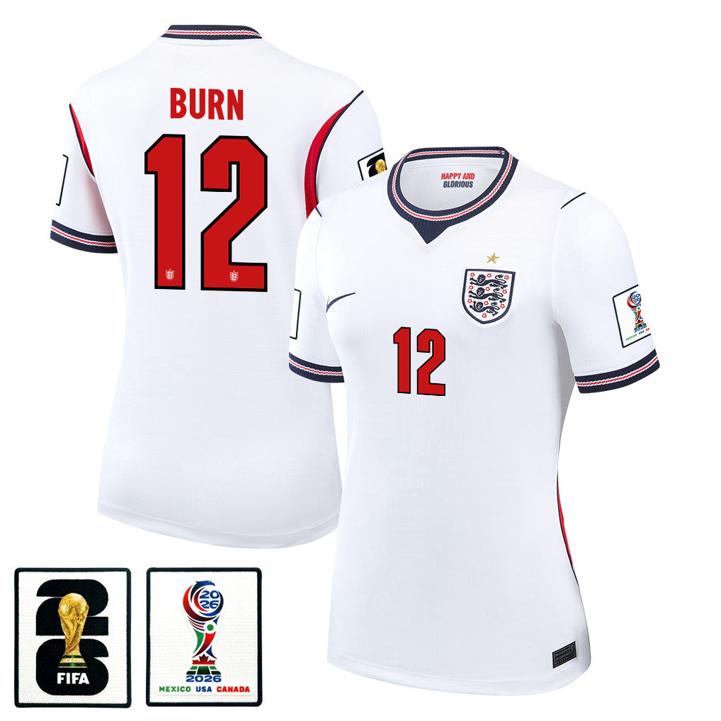 Dan Burn 12 Women's England National Team 2026 Home Jersey - White