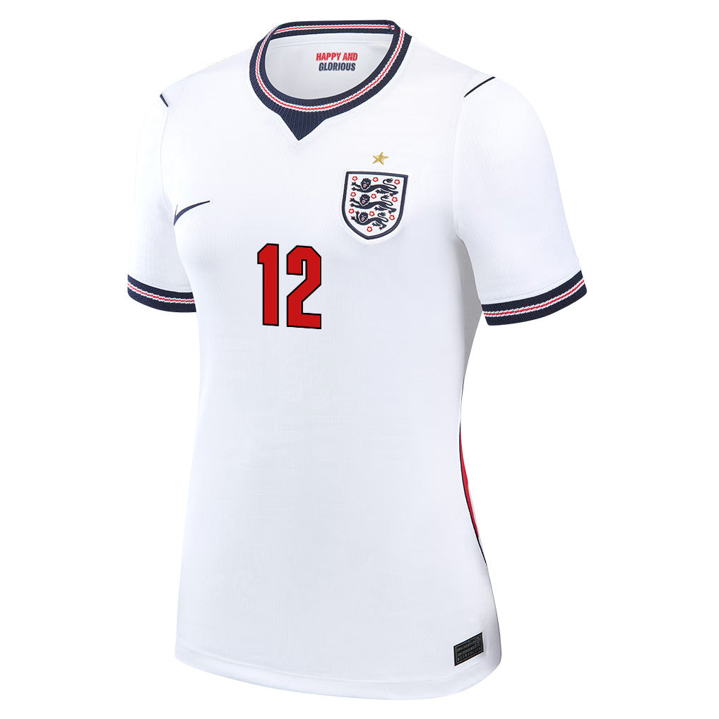 Dan Burn 12 Women's England National Team 2026 Home Jersey - White
