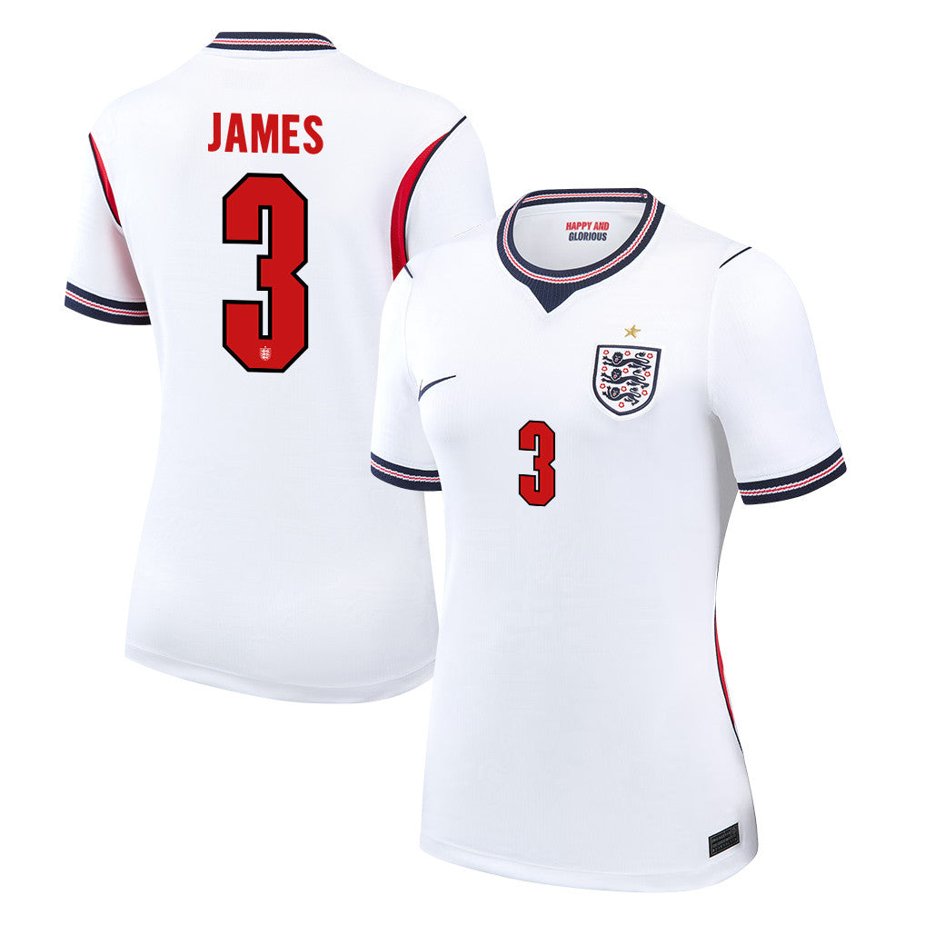 Reece James 3 Women's England National Team 2026 Home Jersey - White