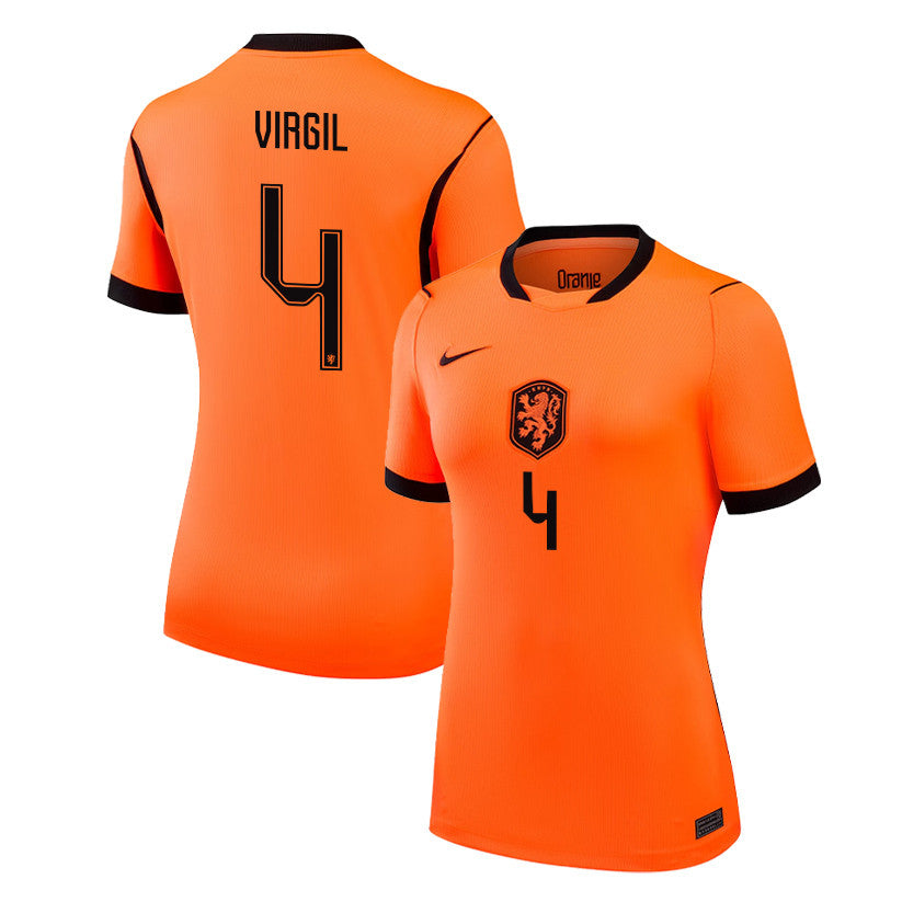 Virgil van Dijk 4 Women's Netherlands National Team 2026 Home Jersey - Orange