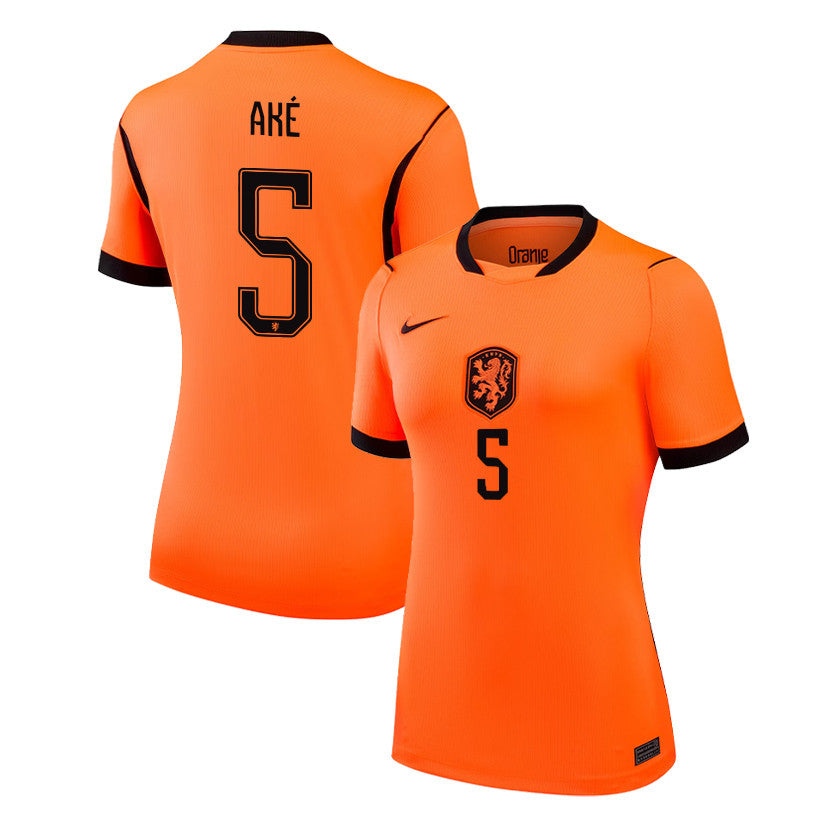 Nathan Aké 5 Women's Netherlands National Team 2026 Home Jersey - Orange