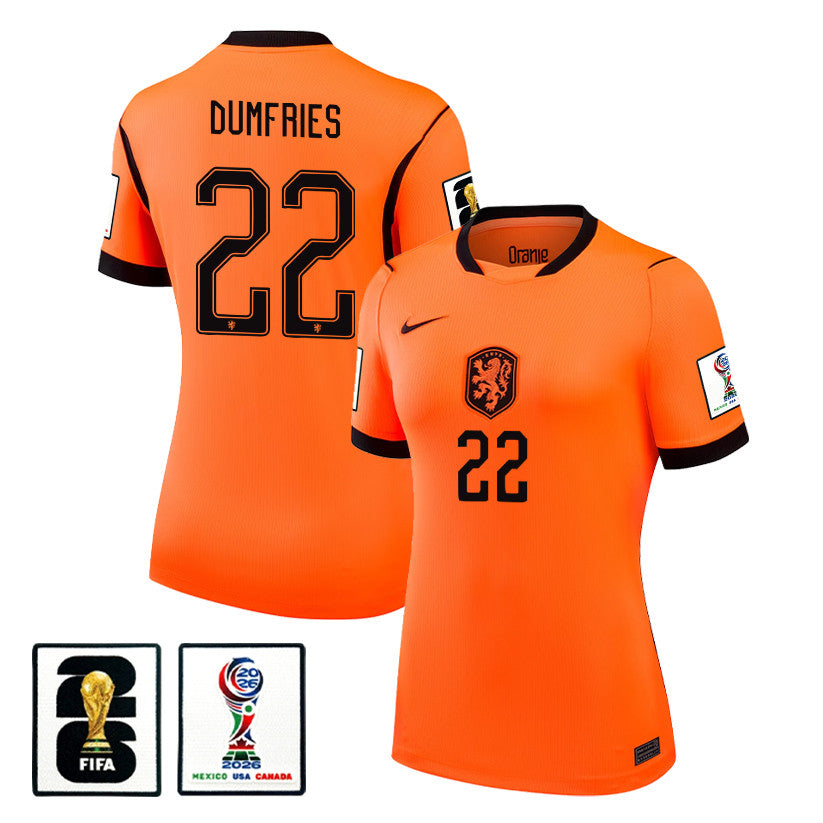 Denzel Dumfries 22 Women's Netherlands National Team 2026 Home Jersey - Orange