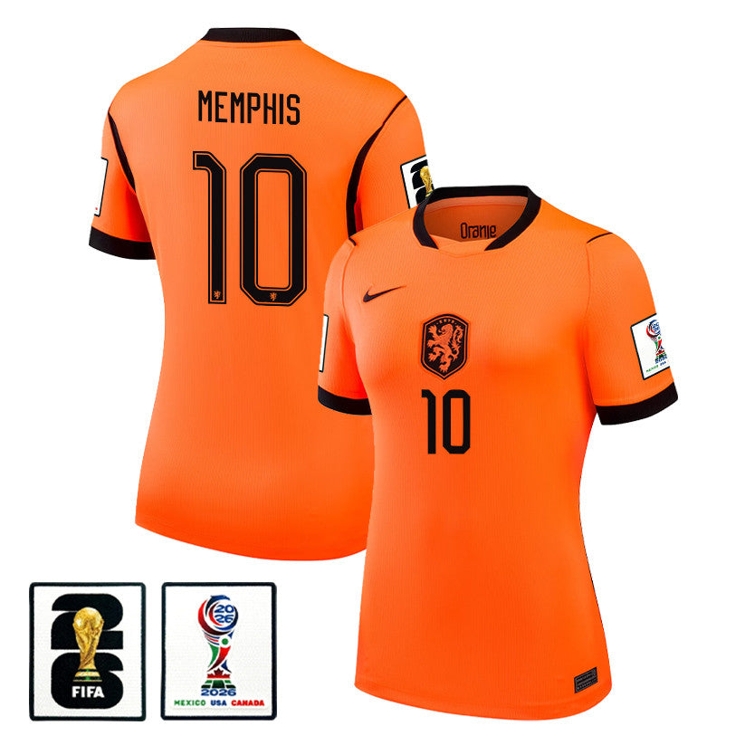Memphis Depay 10 Women's Netherlands National Team 2026 Home Jersey - Orange