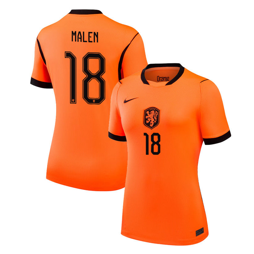 Donyell Malen 18 Women's Netherlands National Team 2026 Home Jersey - Orange