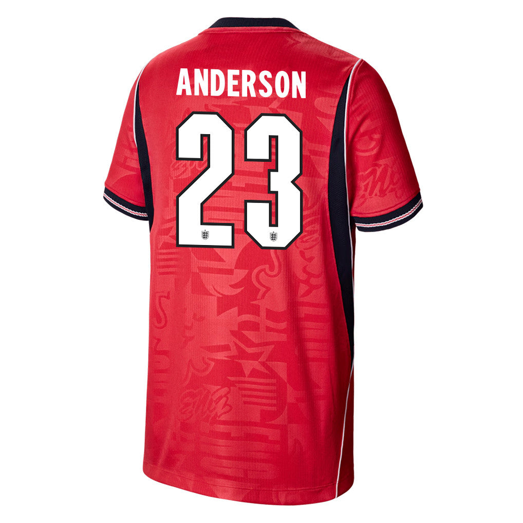 Elliot Anderson 23 Youth England National Team 2026 Away Jersey - Red