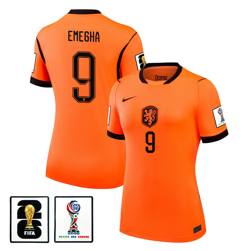Emmanuel Emegha 9 Women's Netherlands National Team 2026 Home Jersey - Orange