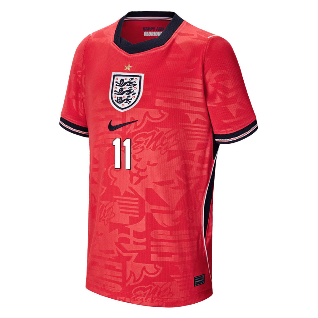 Marcus Rashford 11 Youth England National Team 2026 Away Jersey - Red