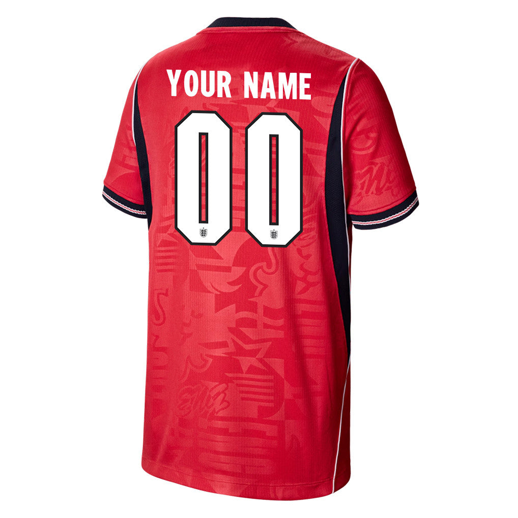 England National Team 2026 Youth Personalized Away Jersey - Red