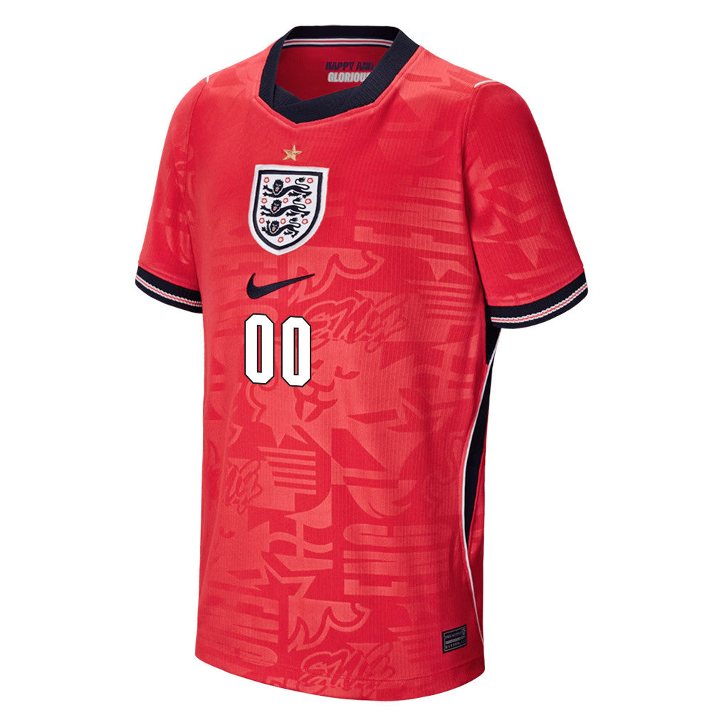England National Team 2026 Youth Personalized Away Jersey - Red