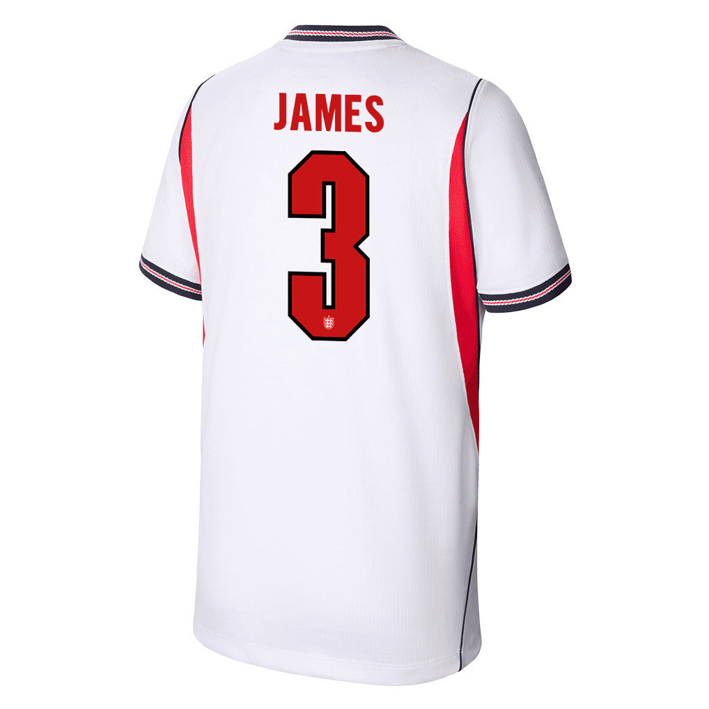 Reece James 3 Youth England National Team 2026 Home Jersey - White