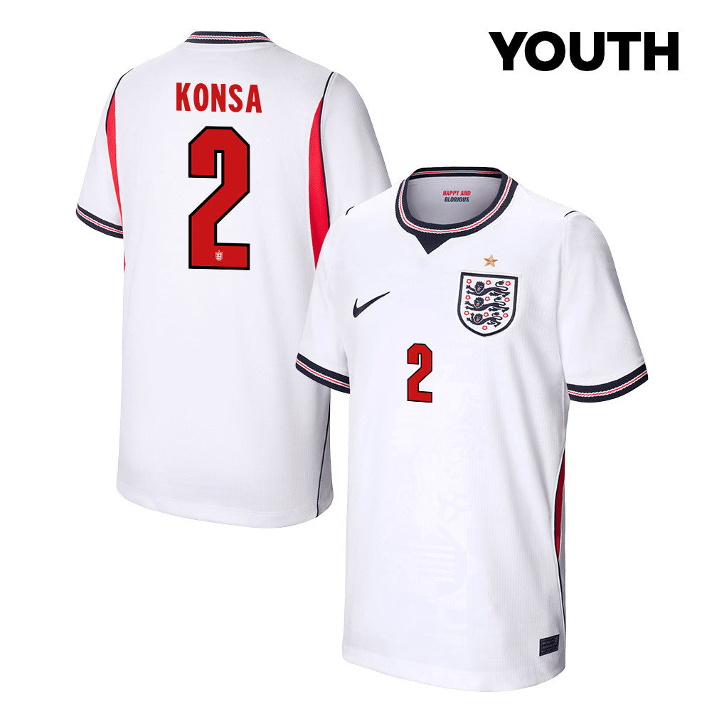 Ezri Konsa 2 Youth England National Team 2026 Home Jersey - White