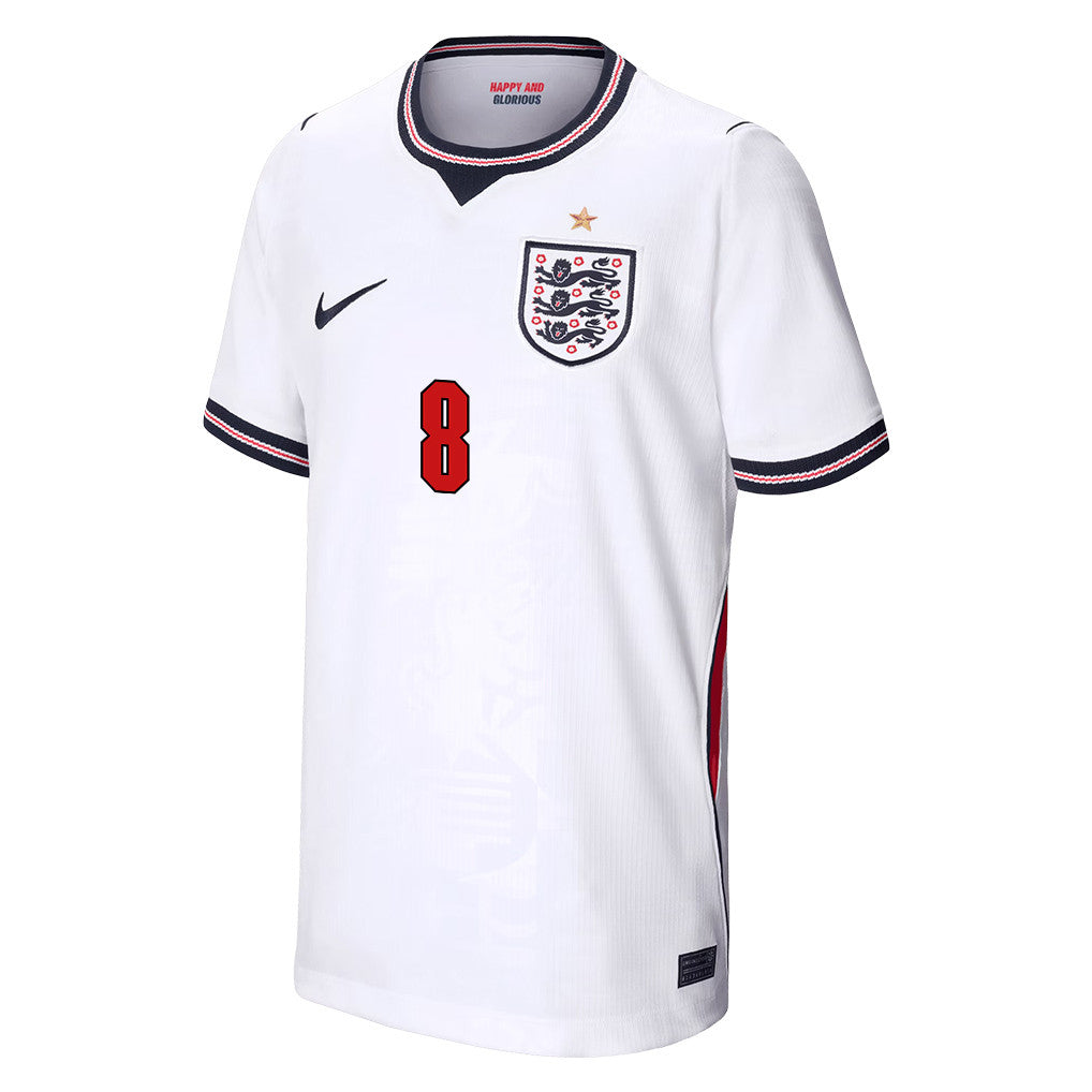 Jordan Henderson 8 Youth England National Team 2026 Home Jersey - White