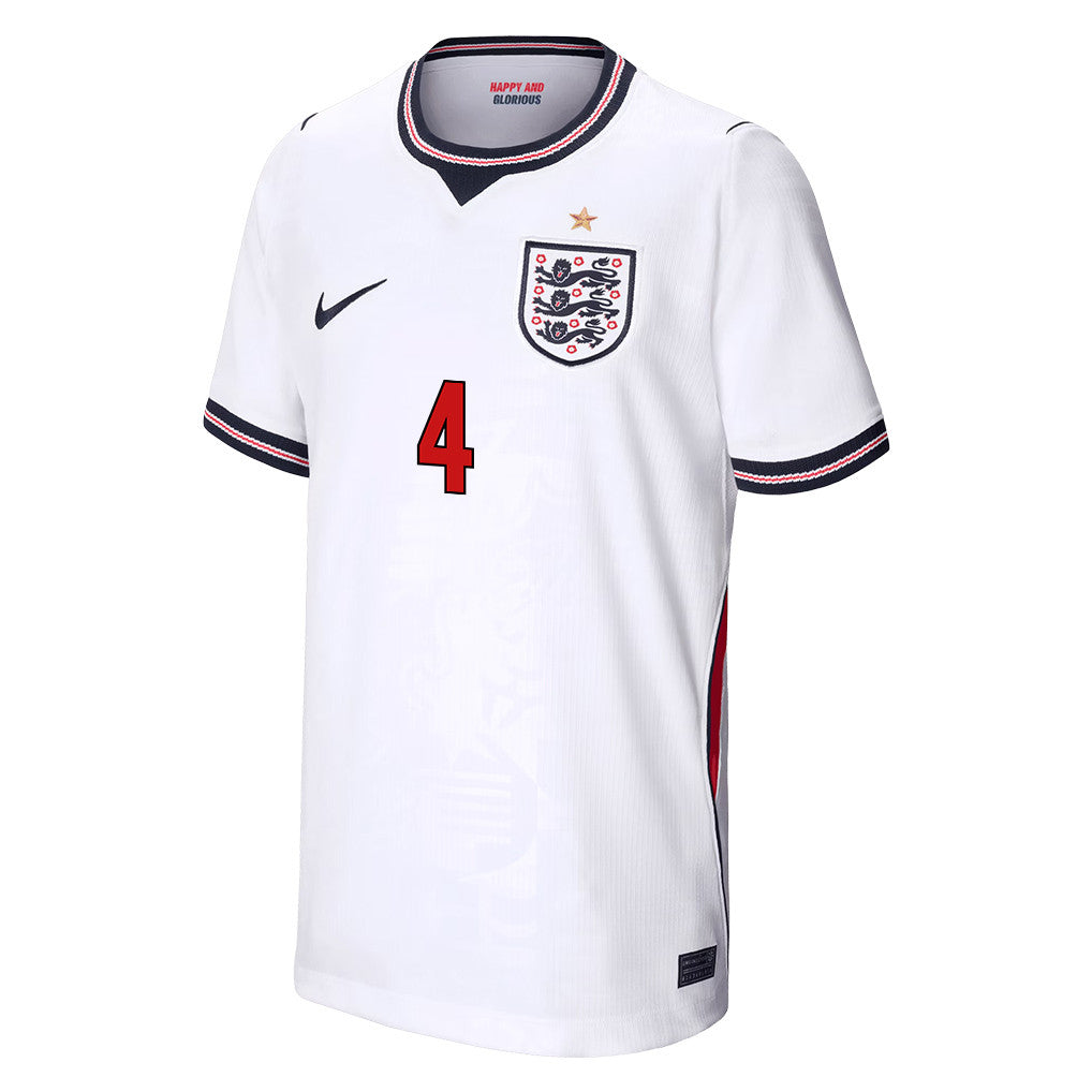 Declan Rice 4 Youth England National Team 2026 Home Jersey - White