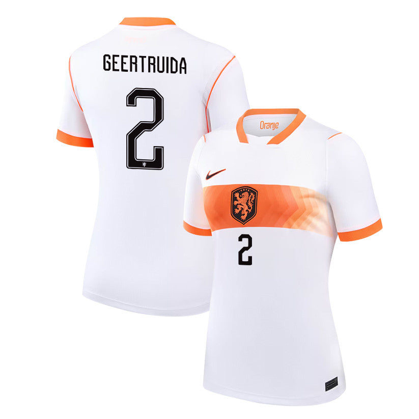 Lutsharel Geertruida 2 Women's Netherlands National Team 2026 Away Jersey - White