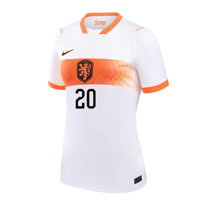 Jan Paul van Hecke 20 Women's Netherlands National Team 2026 Away Jersey - White