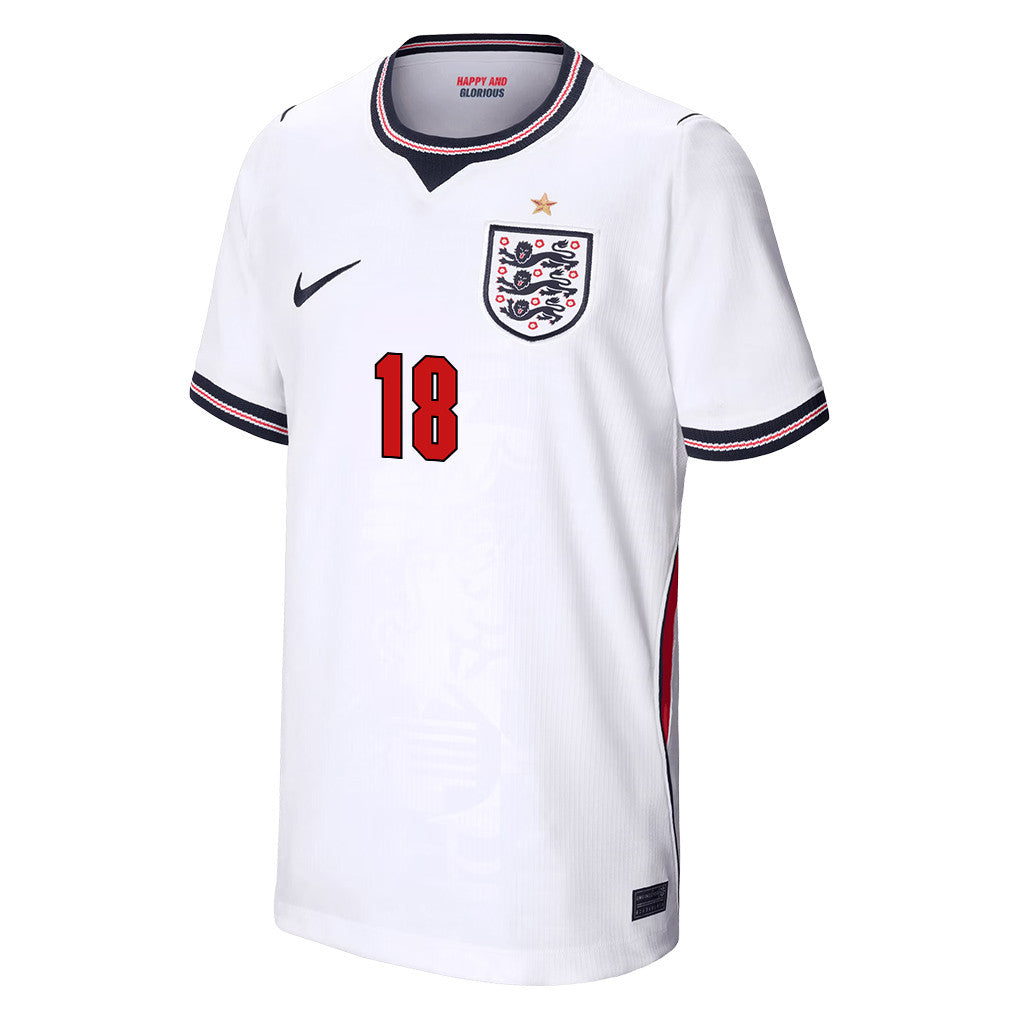 Nico O'Reilly 18 Youth England National Team 2026 Home Jersey - White