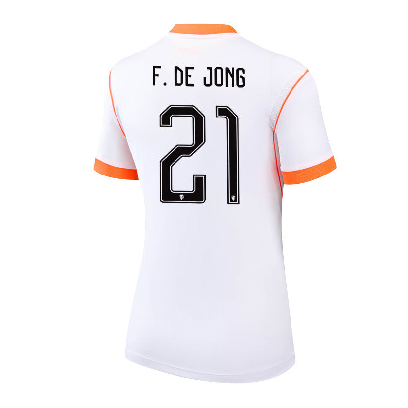 Frenkie de Jong 21 Women's Netherlands National Team 2026 Away Jersey - White