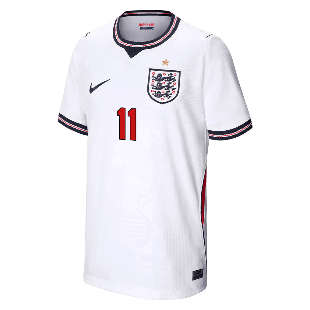 Marcus Rashford 11 Youth England National Team 2026 Home Jersey - White